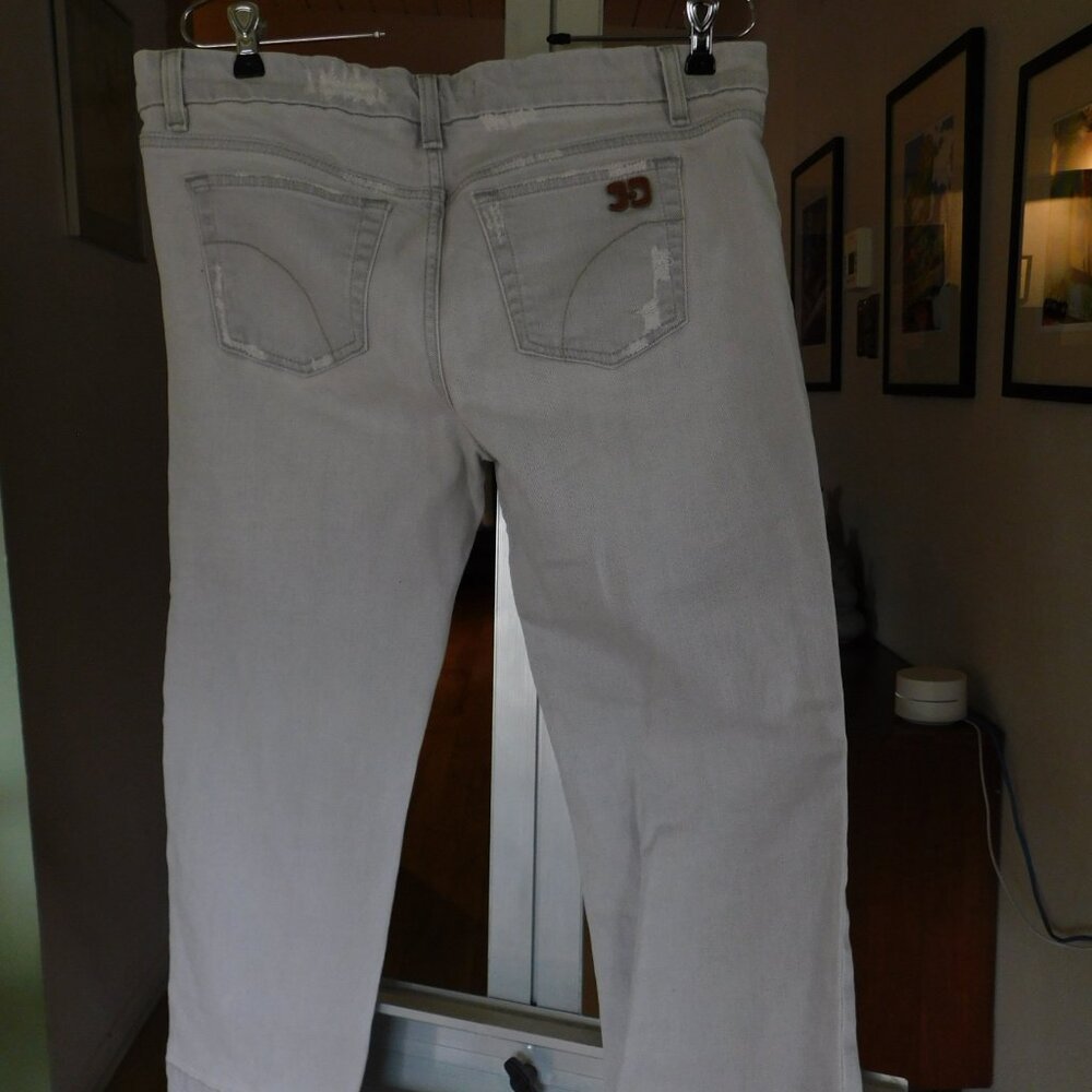 Joes Grey Cropped Distressed Low-rise Jeans 32